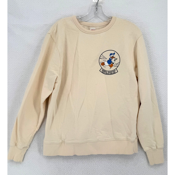 TSPTR Sporting Goods Donald Duck Mens Ivory Graphic Crew Sweatshirt Sz M